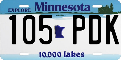 MN license plate 105PDK