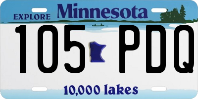 MN license plate 105PDQ