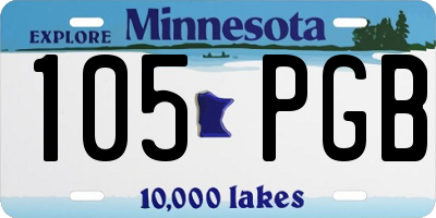 MN license plate 105PGB