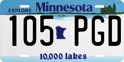 MN license plate 105PGD