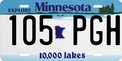 MN license plate 105PGH
