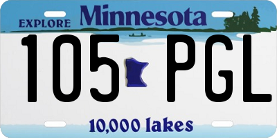 MN license plate 105PGL