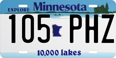 MN license plate 105PHZ