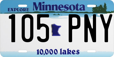 MN license plate 105PNY