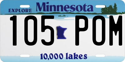 MN license plate 105POM