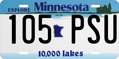 MN license plate 105PSU