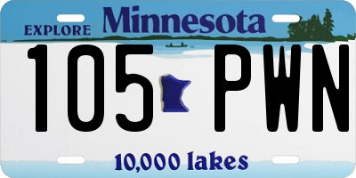 MN license plate 105PWN