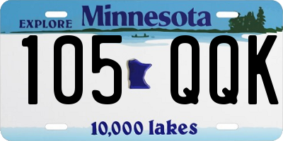 MN license plate 105QQK