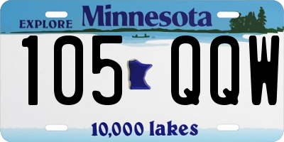 MN license plate 105QQW