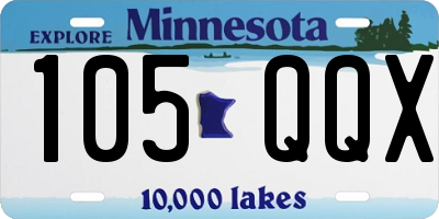 MN license plate 105QQX
