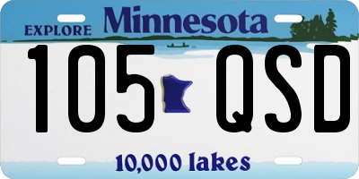 MN license plate 105QSD