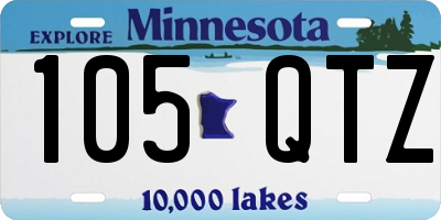 MN license plate 105QTZ