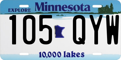 MN license plate 105QYW