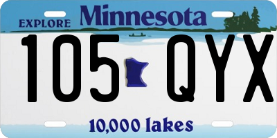 MN license plate 105QYX