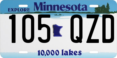 MN license plate 105QZD