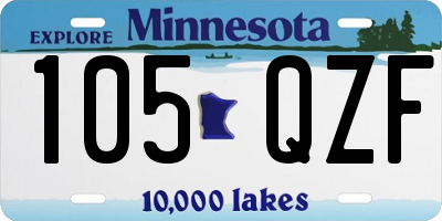 MN license plate 105QZF