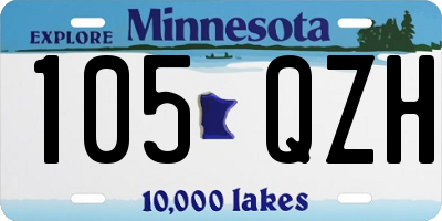 MN license plate 105QZH