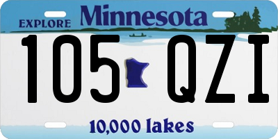 MN license plate 105QZI