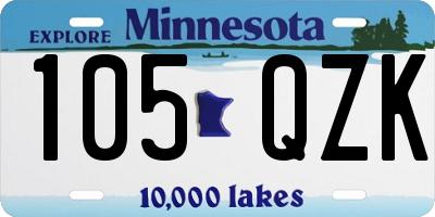 MN license plate 105QZK