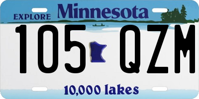 MN license plate 105QZM