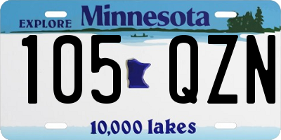 MN license plate 105QZN