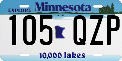 MN license plate 105QZP