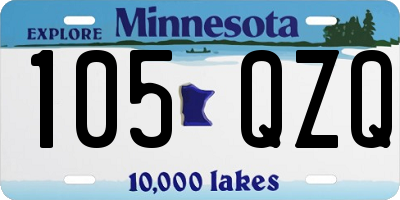 MN license plate 105QZQ