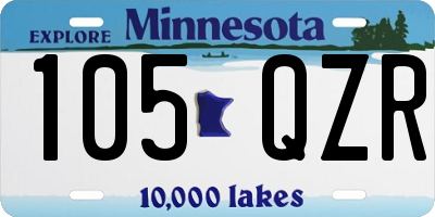 MN license plate 105QZR