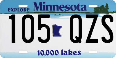 MN license plate 105QZS