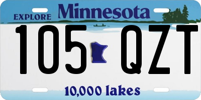 MN license plate 105QZT