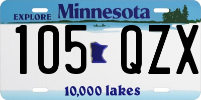 MN license plate 105QZX