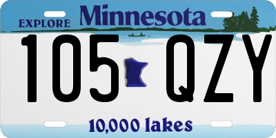 MN license plate 105QZY