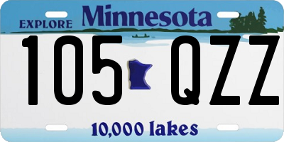 MN license plate 105QZZ