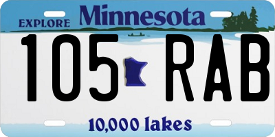 MN license plate 105RAB