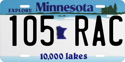 MN license plate 105RAC