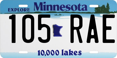 MN license plate 105RAE