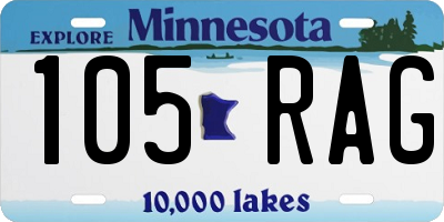 MN license plate 105RAG