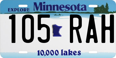 MN license plate 105RAH