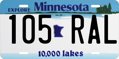 MN license plate 105RAL