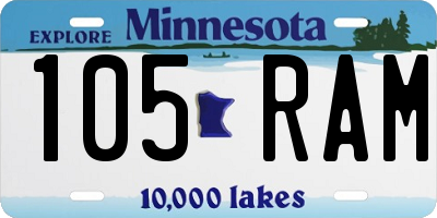 MN license plate 105RAM