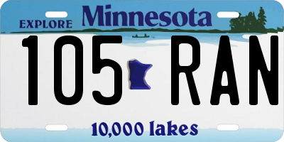 MN license plate 105RAN