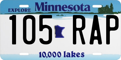 MN license plate 105RAP