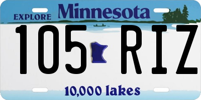 MN license plate 105RIZ