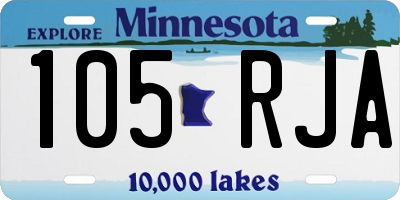 MN license plate 105RJA
