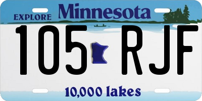 MN license plate 105RJF
