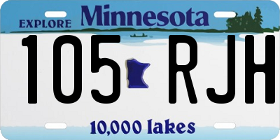 MN license plate 105RJH