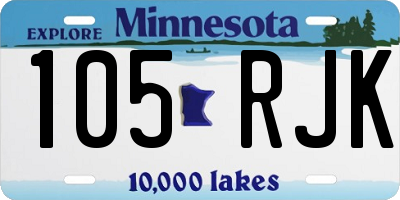 MN license plate 105RJK