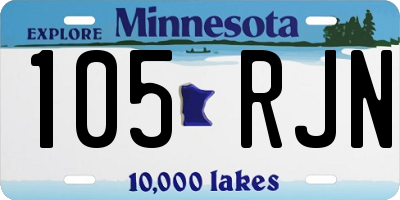 MN license plate 105RJN