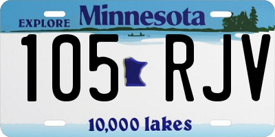 MN license plate 105RJV