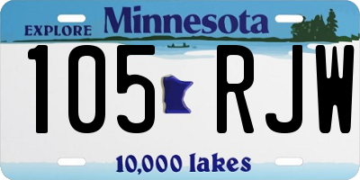 MN license plate 105RJW